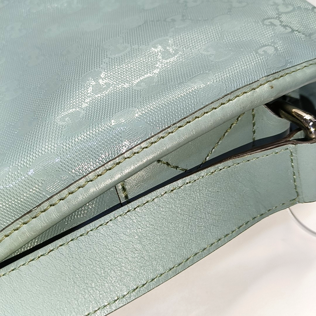 GUCCI Light Blue Coated Canvas La Vieille Russie Single Shoulder Bag Crossbody Bag Silver Hardware-(SKU)-958171840