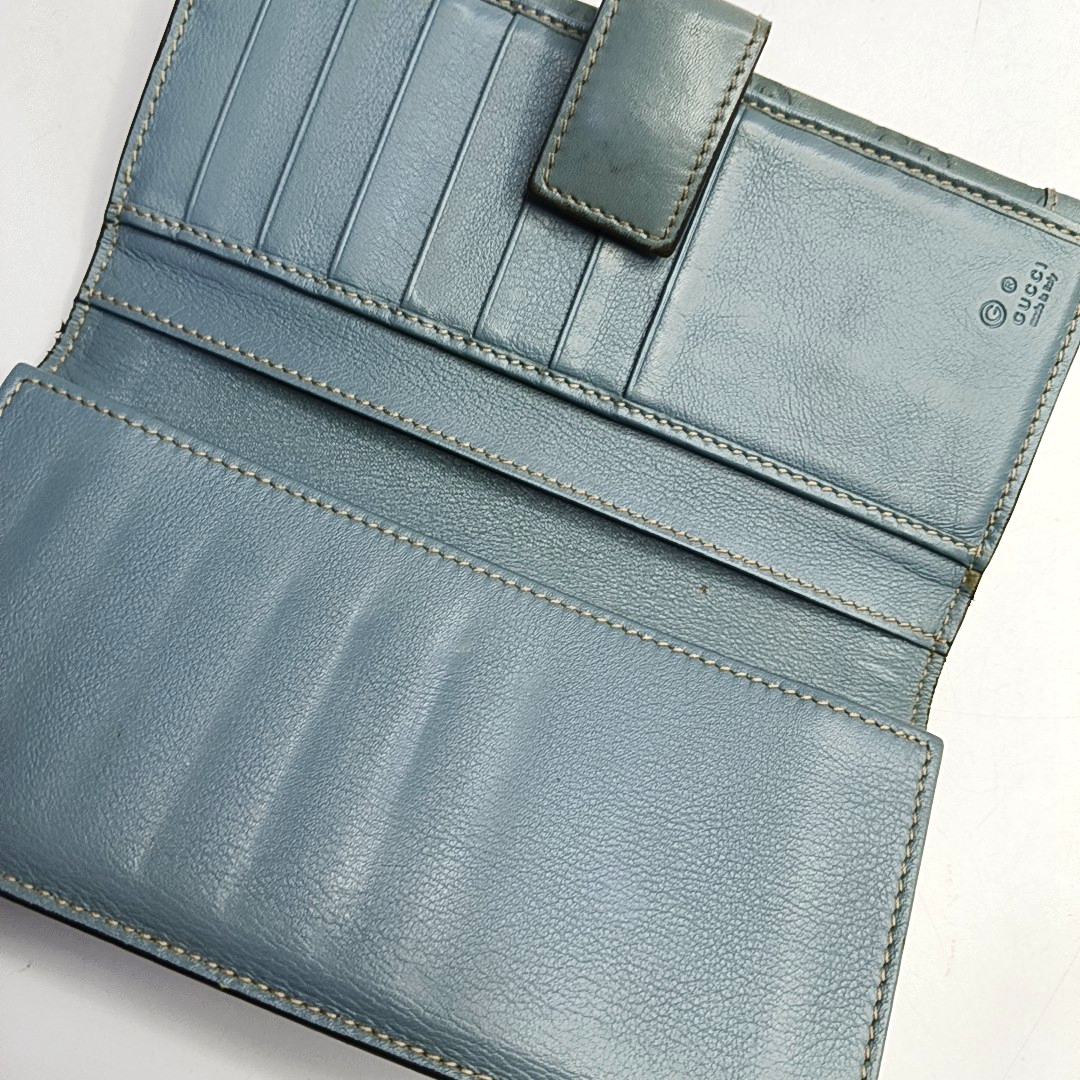 GUCCI Green Calfskin Monogram Embossed Wallet Golden hardware-(SKU)-953039436