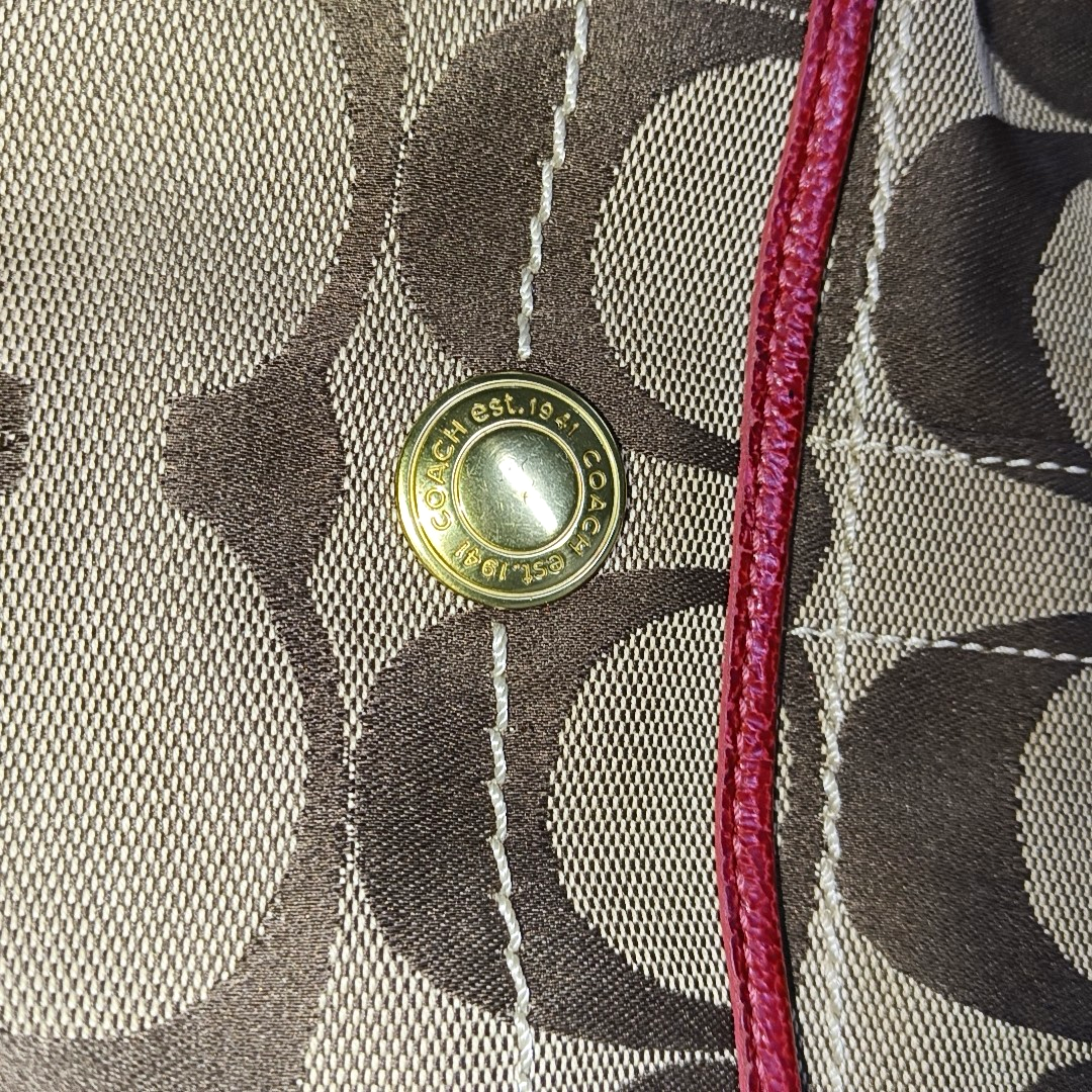 COACH Khaki canvas monogram crossbody bag, handbag Golden hardware-(SKU)-933082585
