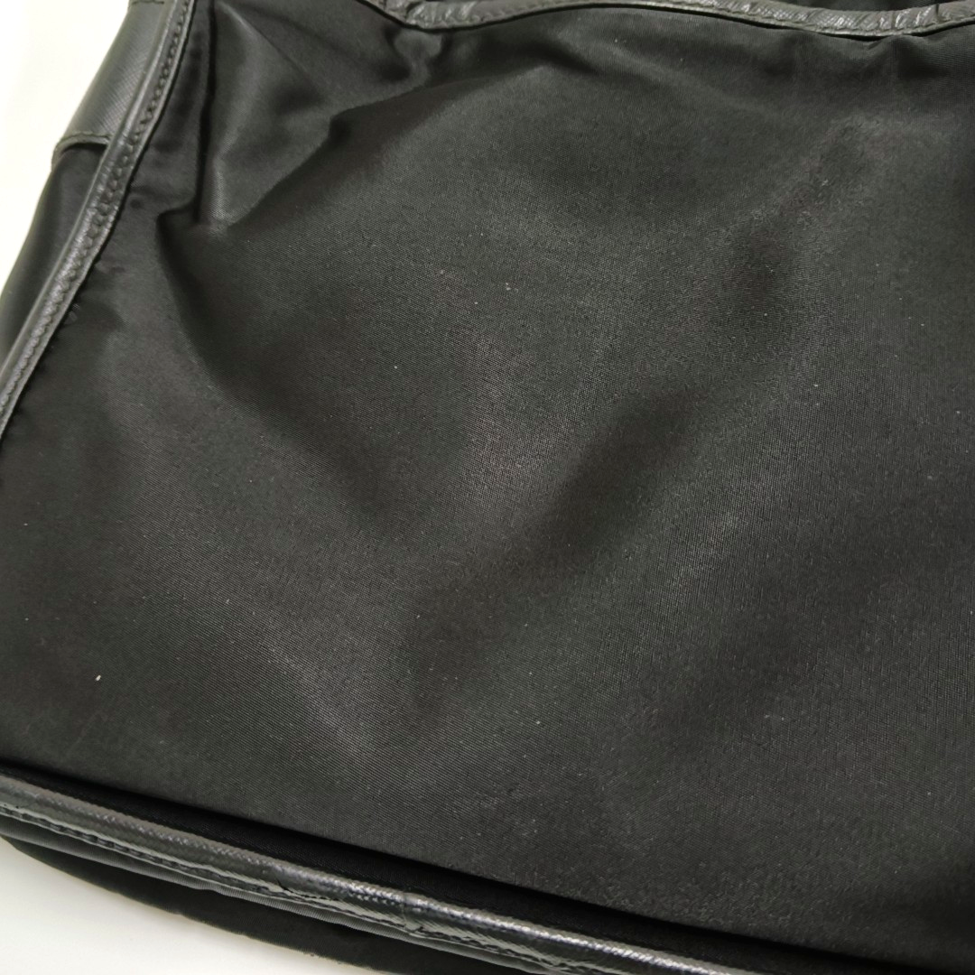 PRADA Black Nylon Crossbody Bag Single Shoulder Bag Silver Hardware-(SKU)-953408479