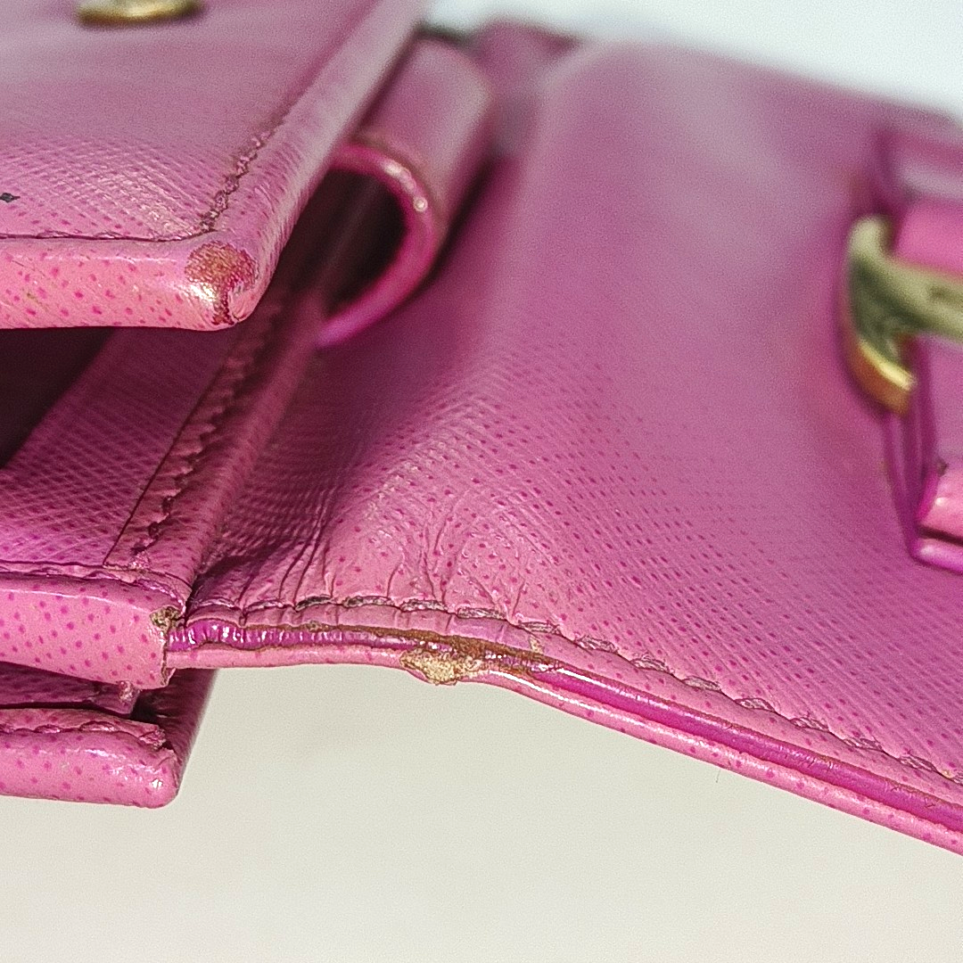 FERRAGAMO Vara Pink Leather Embossed Wallet Golden hardware-(SKU)-930486413