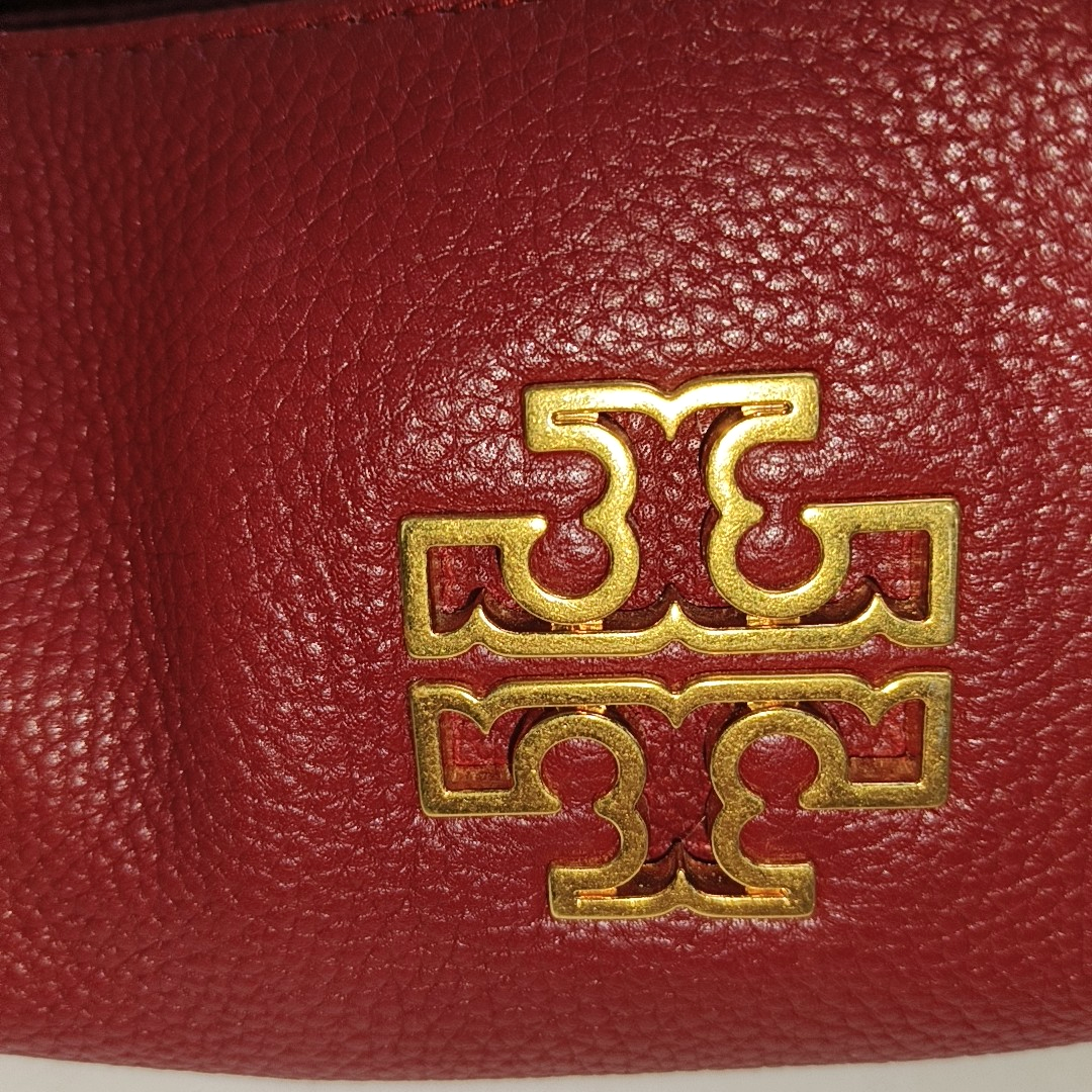 TORY BURCH Britten Red Cowhide Single Shoulder Bag Golden hardware-(SKU)-14400670