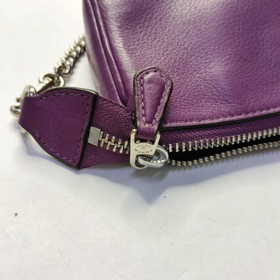 COACH NOLITA Purple Leather Carriage Shoulder Bag Tote Bag Silver Hardware-(SKU)-951333316