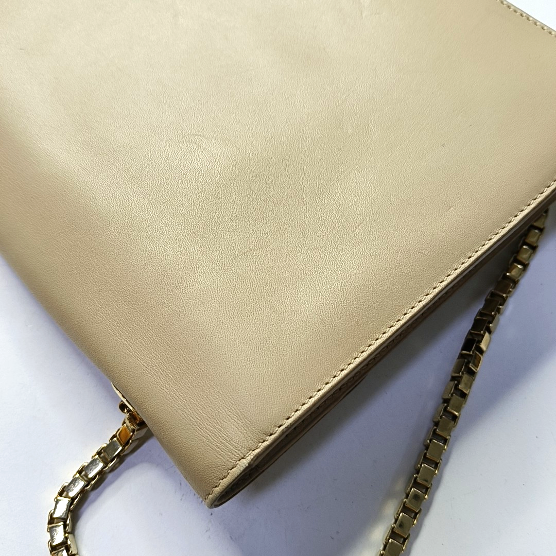 FERRAGAMO Thalia Khaki Calf Leather Crossbody Shoulder Bag Golden hardware Removable shoulder strap-(SKU)-943501059