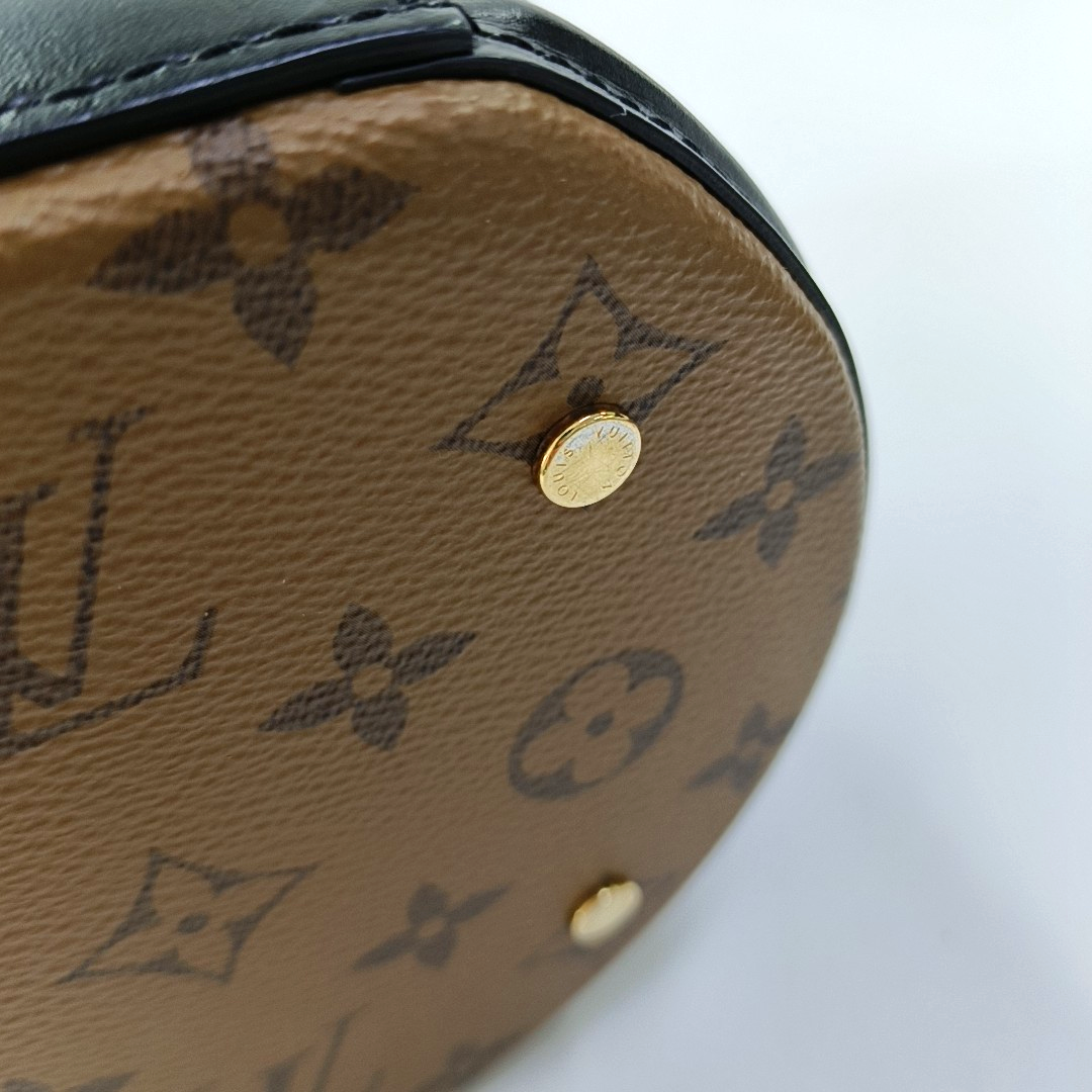 LOUIS VUITTON CANNES Small Brown Coated Canvas Monogram Empreinte Shoulder Bag Tote Crossbody Bag Detachable Strap-(SKU)-959331386