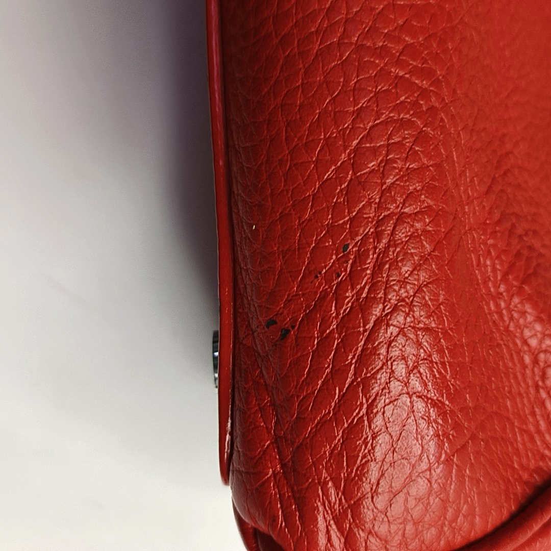 BALENCIAGA Tote bag Red Calf Leather Crossbody Shoulder Bag Tote Silver Hardware Removable shoulder strap-(SKU)-957128355