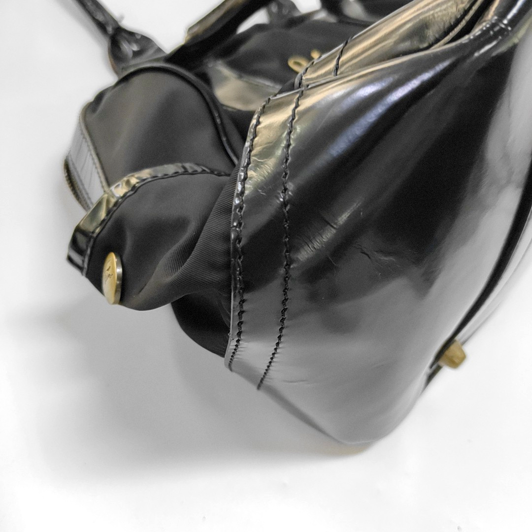 BURBERRY Tote bag Black Nylon Stud Handbag Golden hardware-(SKU)-960194301