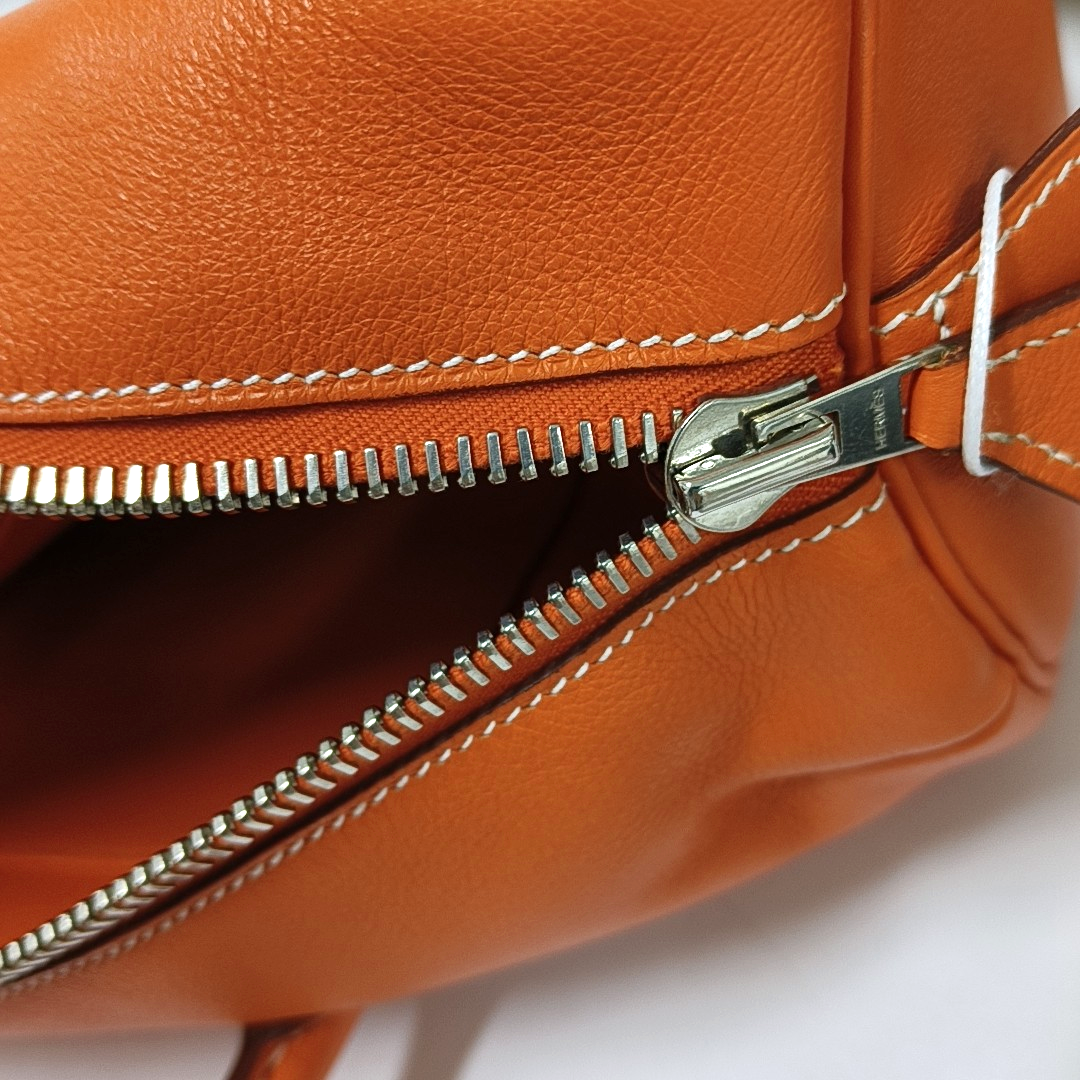 HERMÈS Voyage Polochon Orange Evercolor Calfskin Handbag Golden Hardware 🄽-(SKU)-943397886