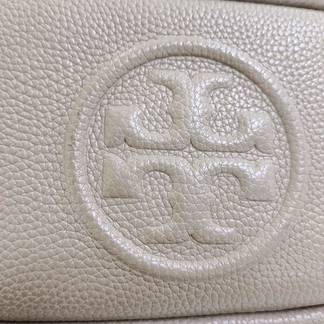 TORY BURCH Perry Grey Leather Embossed Crossbody Bag Single Shoulder Bag Golden hardware Removable shoulder strap-(SKU)-951355825