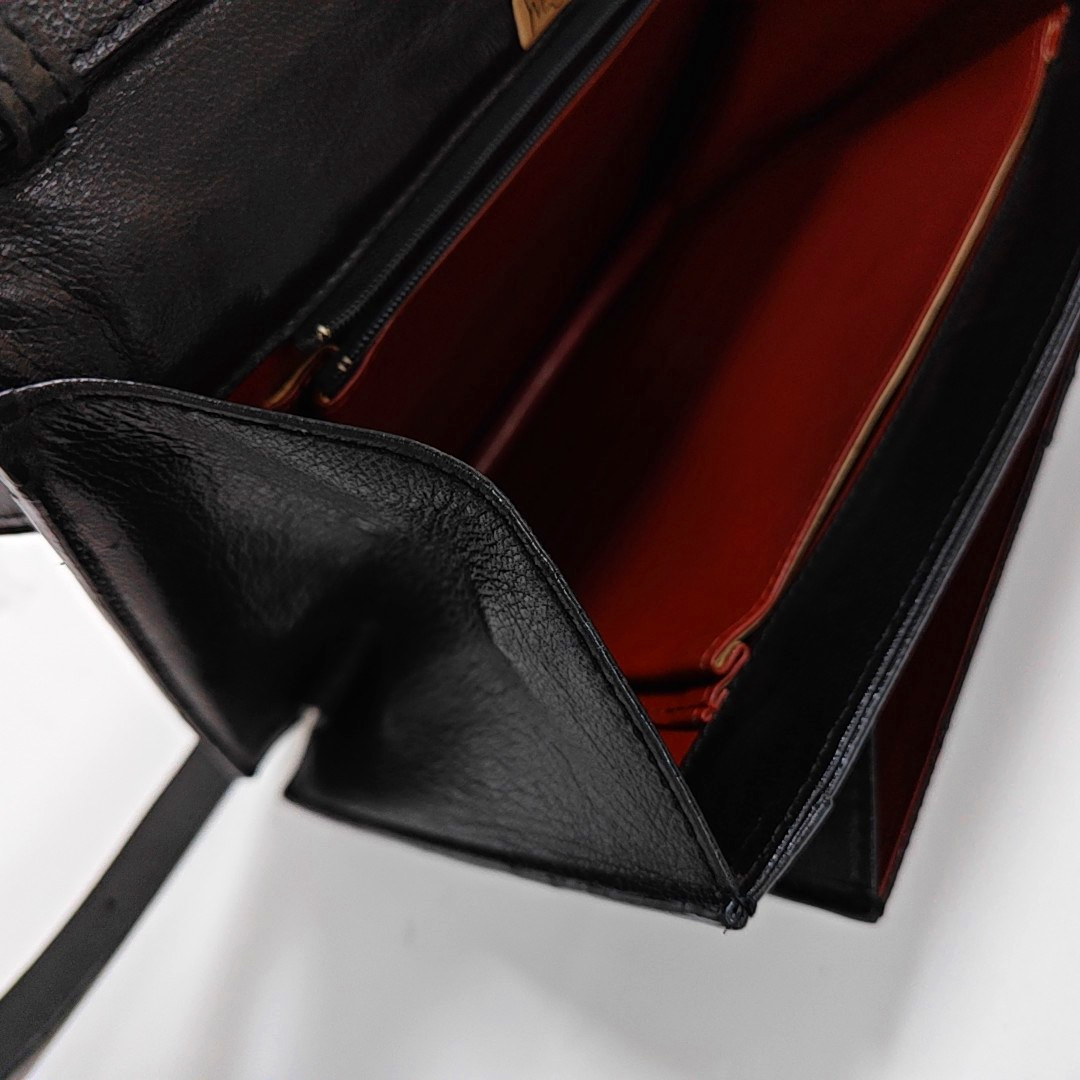 YSL Black Leather Crossbody Bag Single Shoulder Bag Golden hardware Removable shoulder strap-(SKU)-953941805