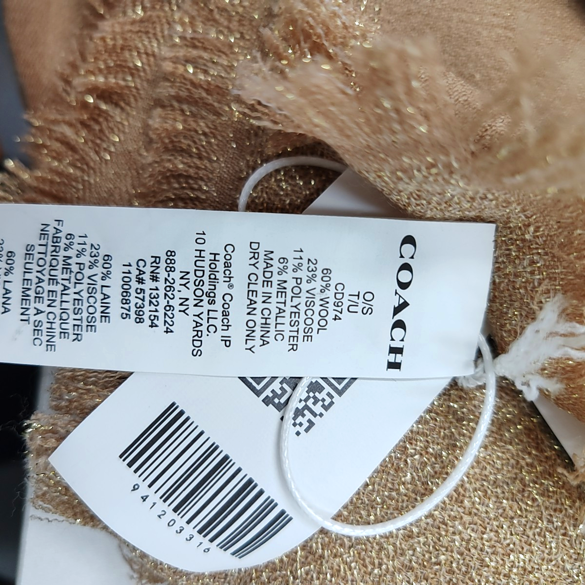 COACH Light Brown Wool Scarf-(SKU)-941203316