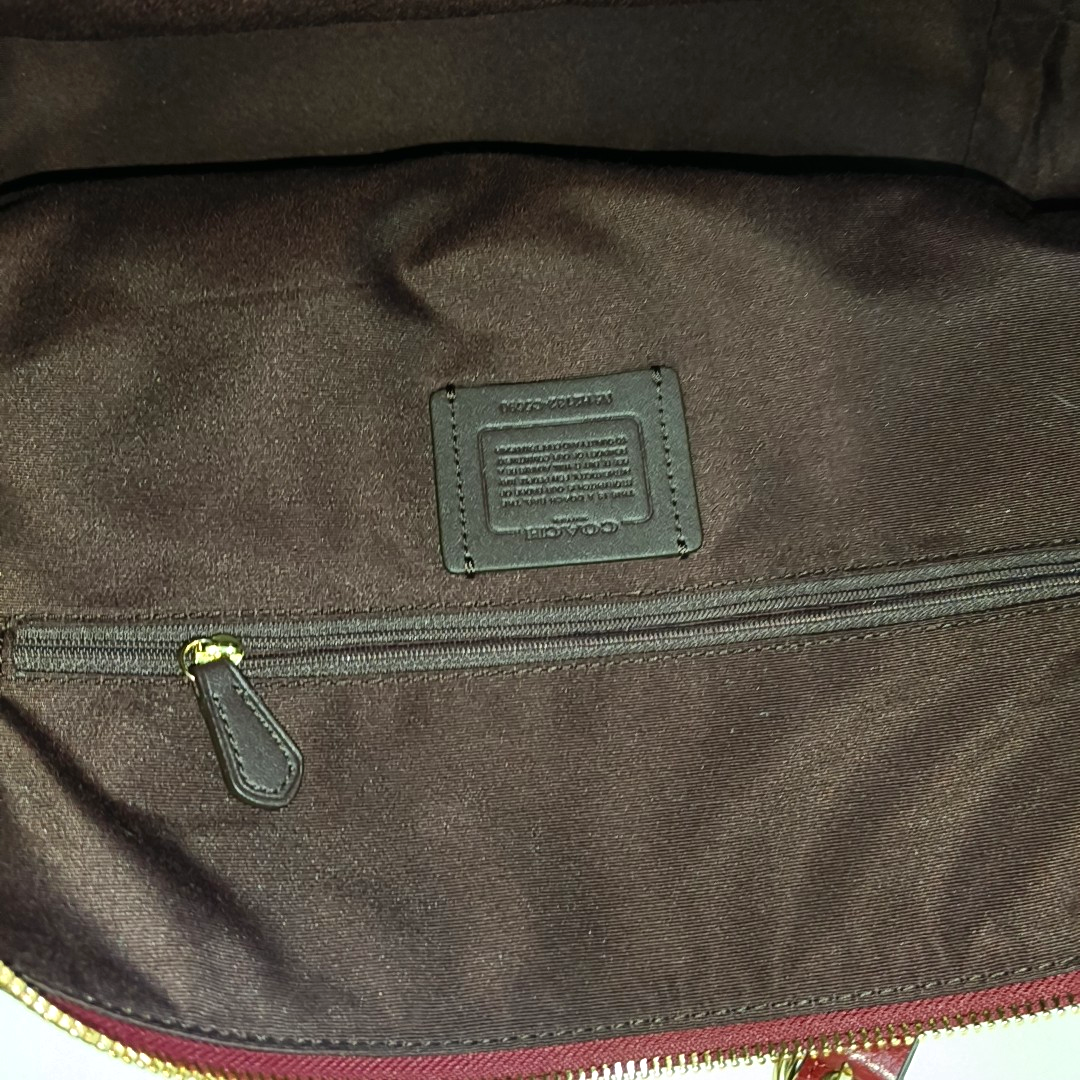 COACH PRAIRIE Red Leather Carriage Single Shoulder Bag Golden hardware Removable shoulder strap-(SKU)-14428305