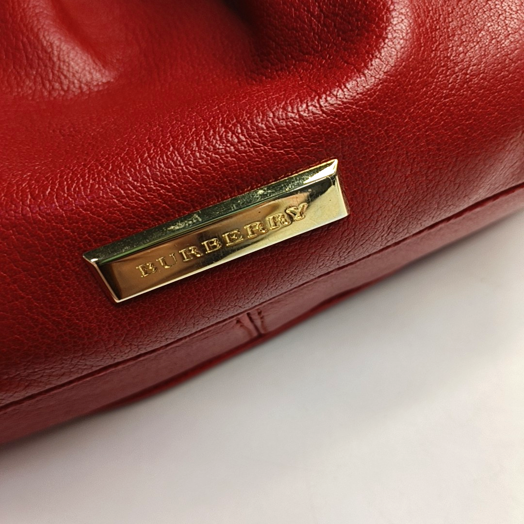 BURBERRY Bartow Medium size Red Cowhide Handbag Shoulder Bag Golden hardware-(SKU)-956884358
