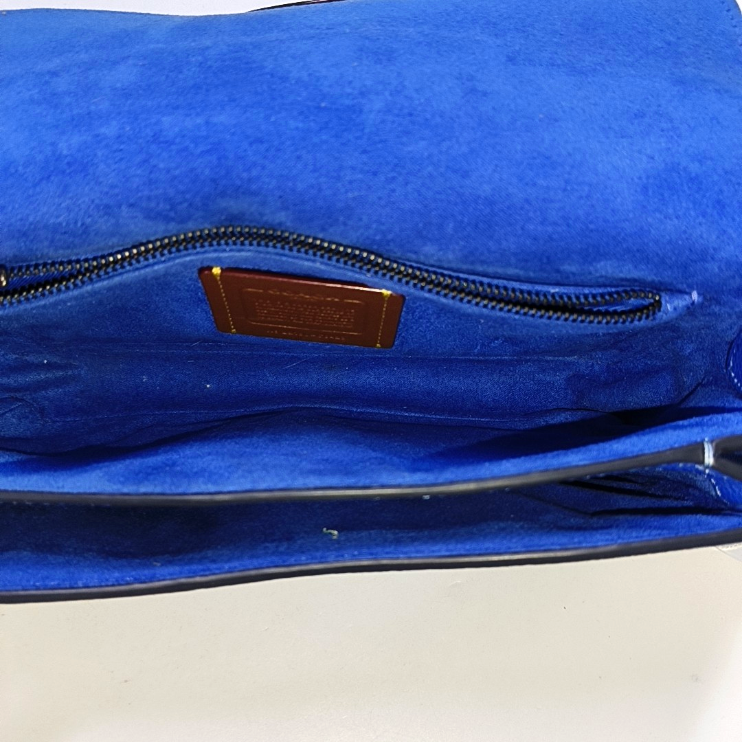 COACH PILLOW TABBY 26 Blue Cowhide Single Shoulder Bag Sling Bag Tote Silver Hardware Removable shoulder strap-(SKU)-943358336