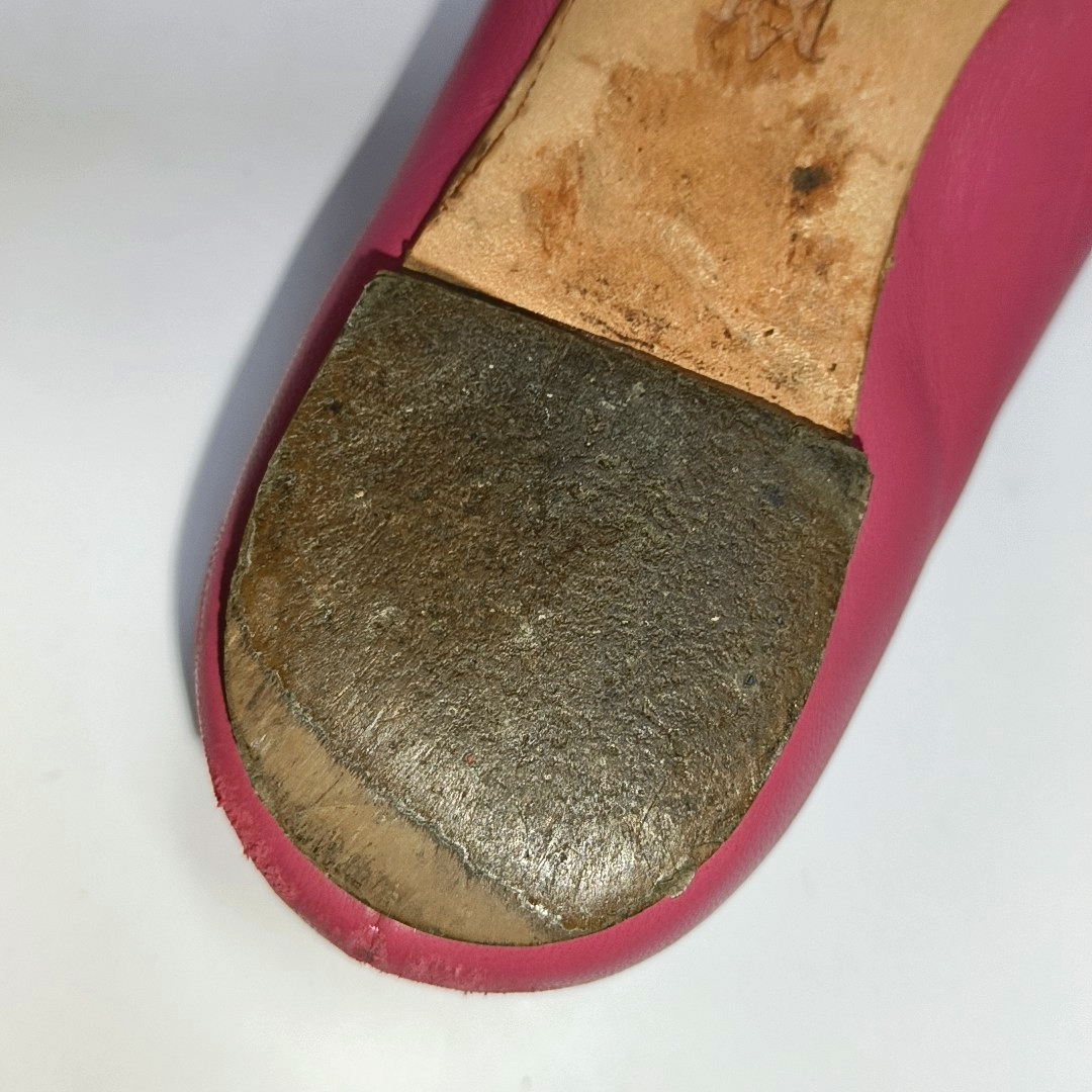 Alexander McQUEEN 35.5code Autumn Winter Pink Leather Women's Low Heel Dress Shoes-(SKU)-13692283
