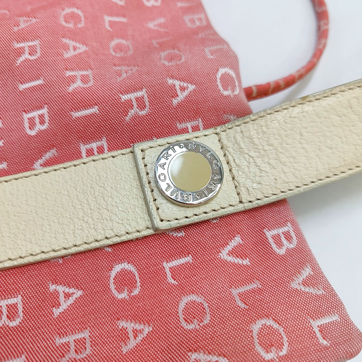 BVLGARI SOPHIA Pink Canvas Floral Handbag Single Shoulder Bag Golden hardware Sub-bag-(SKU)-949452566