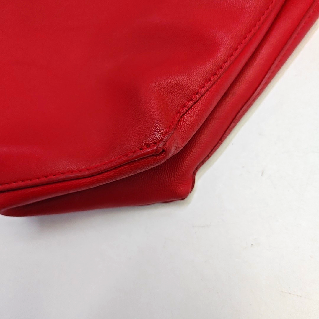 CELINE VERTICAL CABAS Medium size Red Sheepskin Handbag Golden hardware-(SKU)-952291524