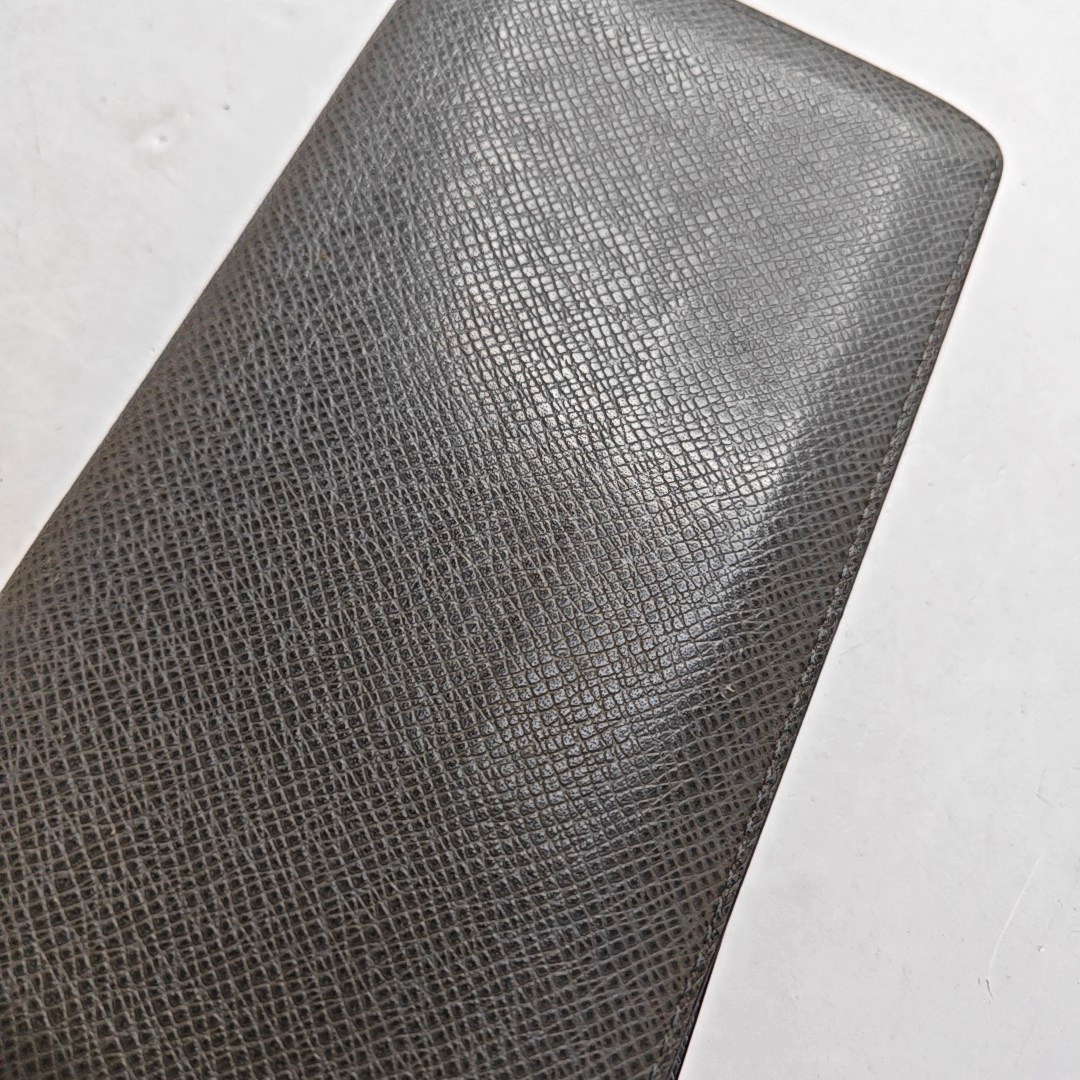 LOUIS VUITTON BRAZZA Gray Cowhide Wallet Silver Hardware-(SKU)-948585985