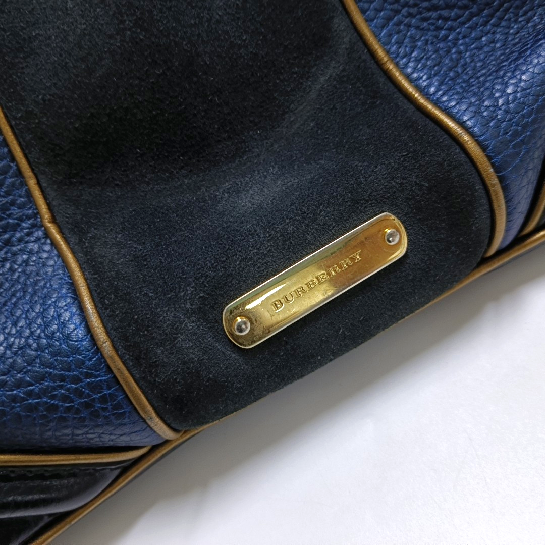BURBERRY Tote bag Black leather handbag Golden Silver Hardware-(SKU)-955892032