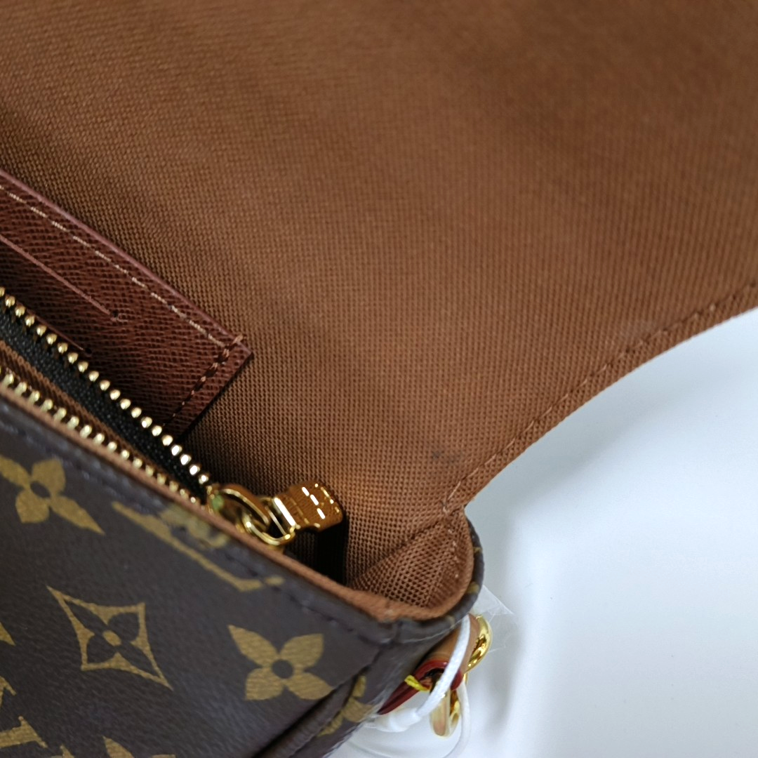 LOUIS VUITTON IVY Brown Coated Canvas Monogram Shoulder Bag Tote Bag Crossbody Bag Gold Hardware 2 Removable Straps-(SKU)-961336162