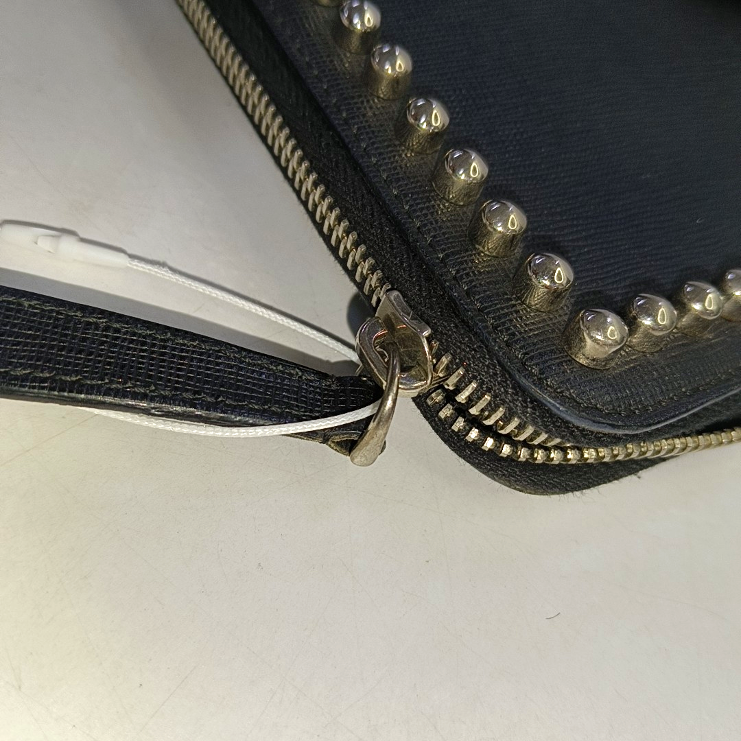 FENDI Karlito Black Leather Studs Handbag Silver Hardware-(SKU)-947968745