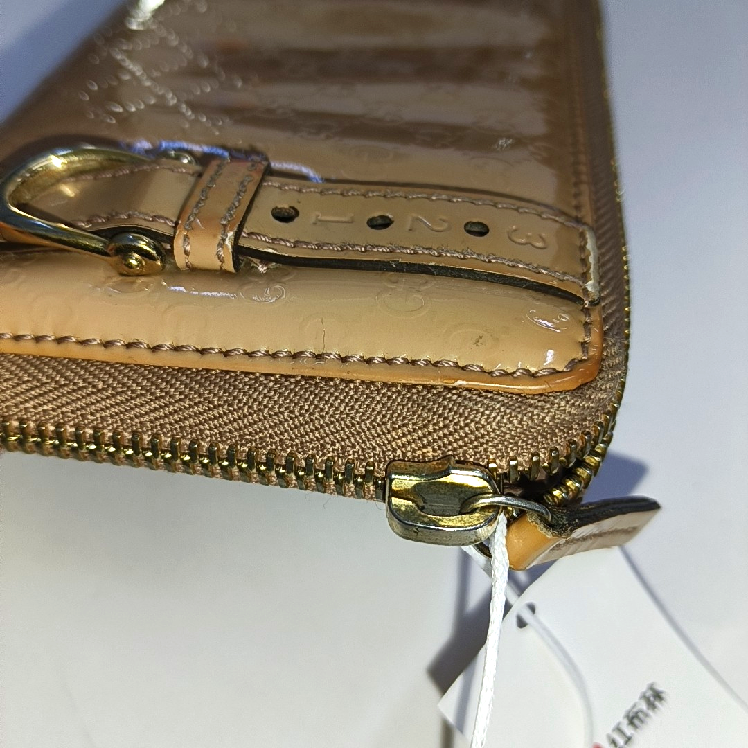 GUCCI Microguccissima Nude Pink Patent Leather Monogrammed Quilted Wallet Golden hardware-(SKU)-937604188