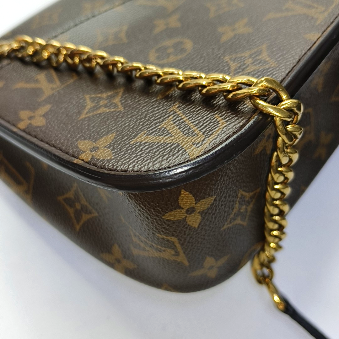 LOUIS VUITTON PASSY Brown Coated Canvas Monogram Shoulder Bag Crossbody with Gold Hardware-(SKU)-954357157
