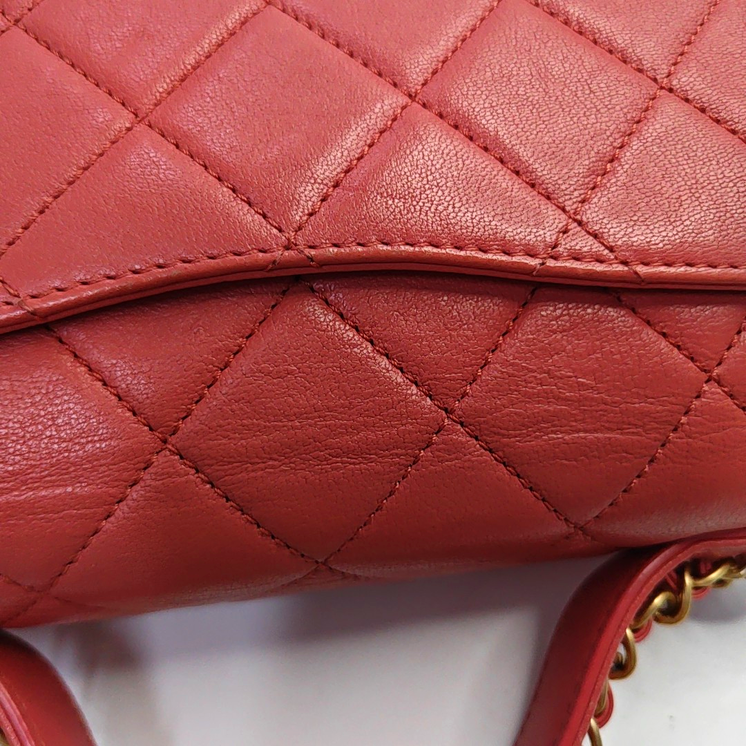 CHANEL CHAIN INFINITY TOP HANDLE Pink Lamb Skin Quilted Single Shoulder Bag Tote Bag Crossbody Bag Golden Hardware 28 Closure-(SKU)-948138868