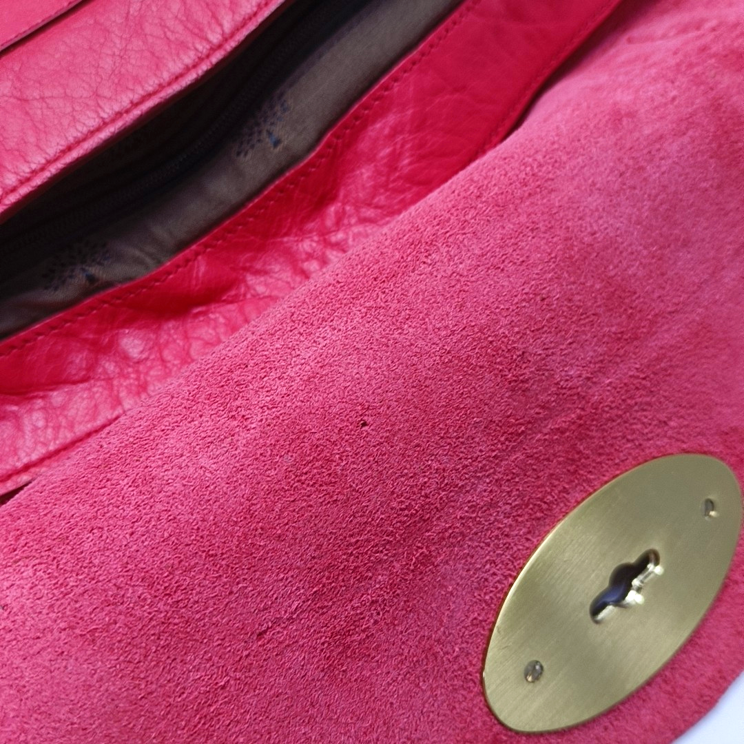 Mulberry Alexa Red Cowhide Single Shoulder Bag Handbag Crossbody Bag Golden hardware Removable shoulder strap-(SKU)-951491621
