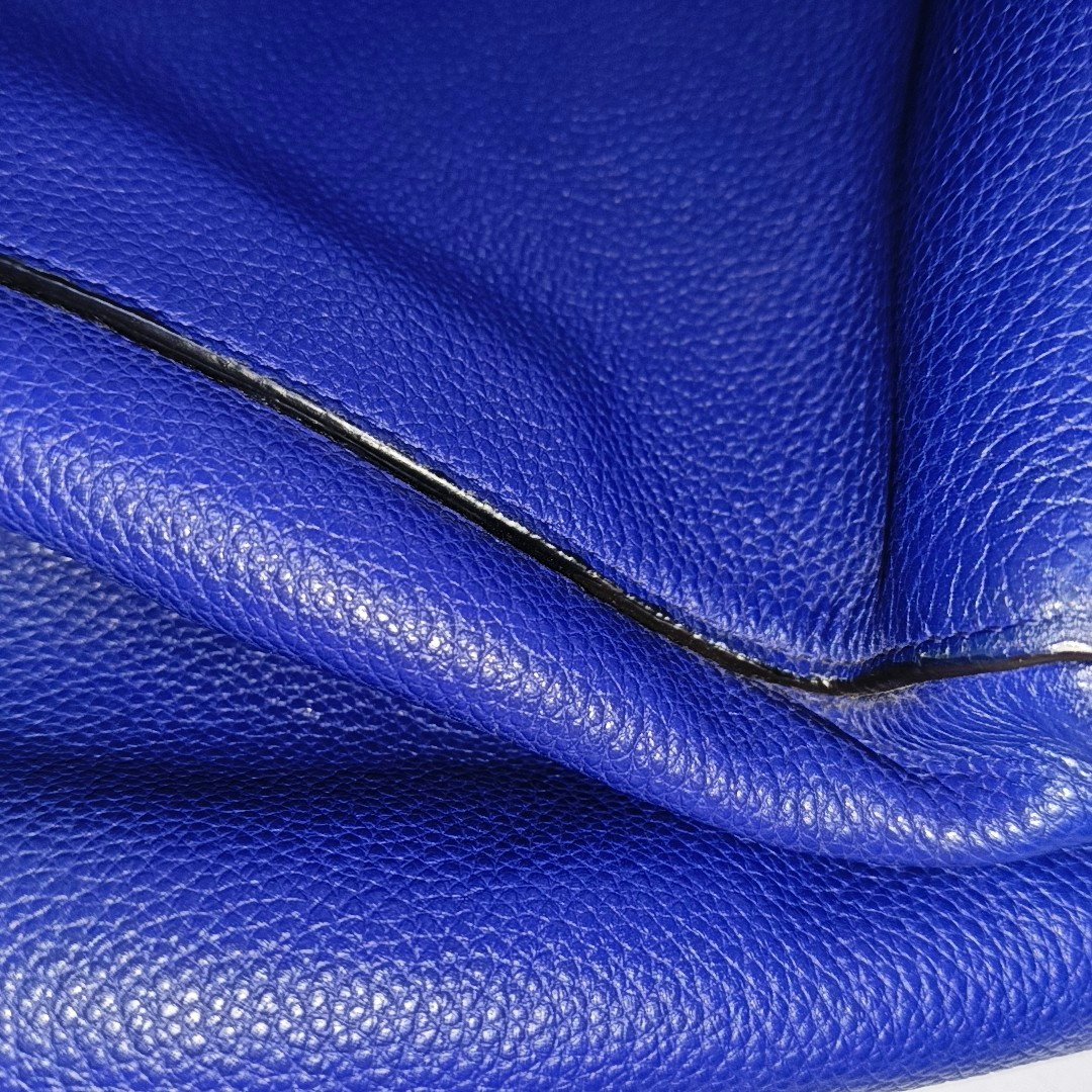 CELINE CABAS PHANTOM Small size Blue cowhide single shoulder bag Golden hardware-(SKU)-939043685
