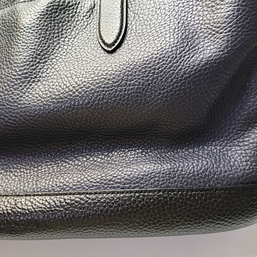 COACH Black Leather Single Shoulder Bag Silver Hardware Removable shoulder strap-(SKU)-951908313