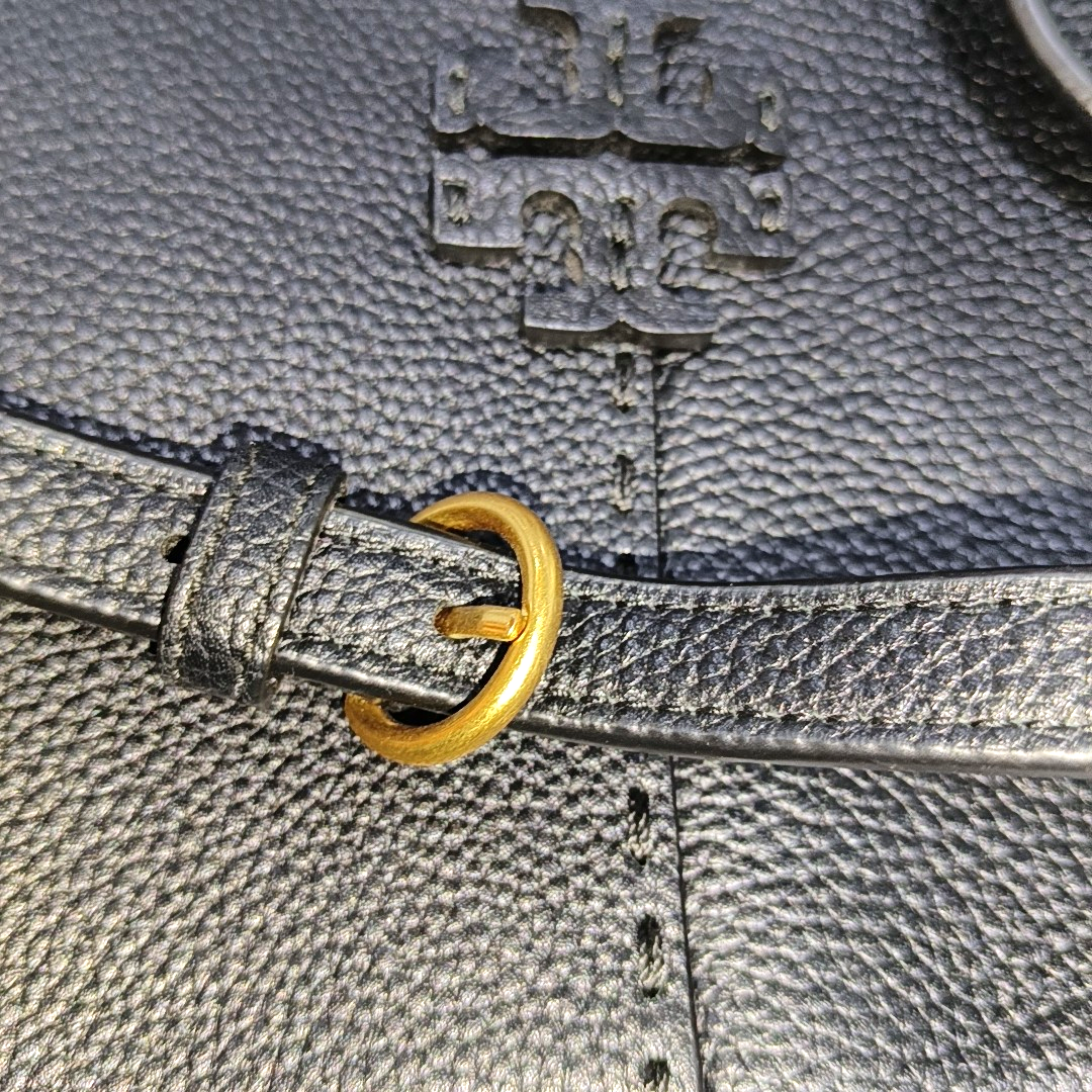 TORY BURCH Mcgraw Black Leather Fringe Crossbody Bag Single Shoulder Bag Tote Bag Golden hardware-(SKU)-931155501