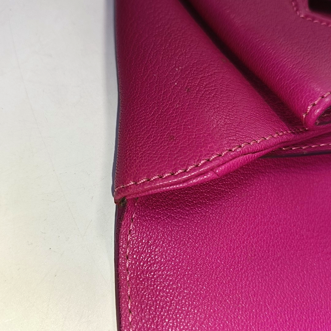 GIVENCHY Fuchsia Leather Clutch Golden hardware-(SKU)-942770885