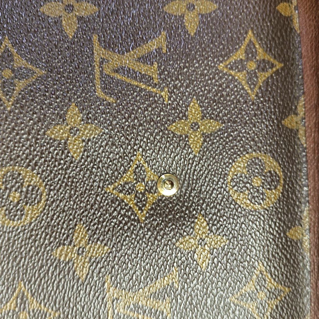 LOUIS VUITTON Brown Coated Canvas Monogrammed Tote Handbag Golden hardware Vintage model-(SKU)-944491586