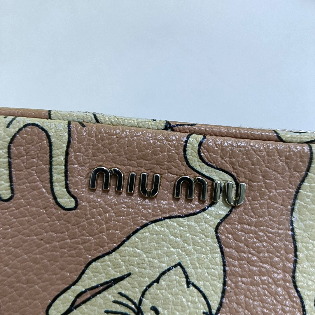 Miu Miu Brown cowhide printed crossbody bag Silver Hardware Removable shoulder strap-(SKU)-960070043