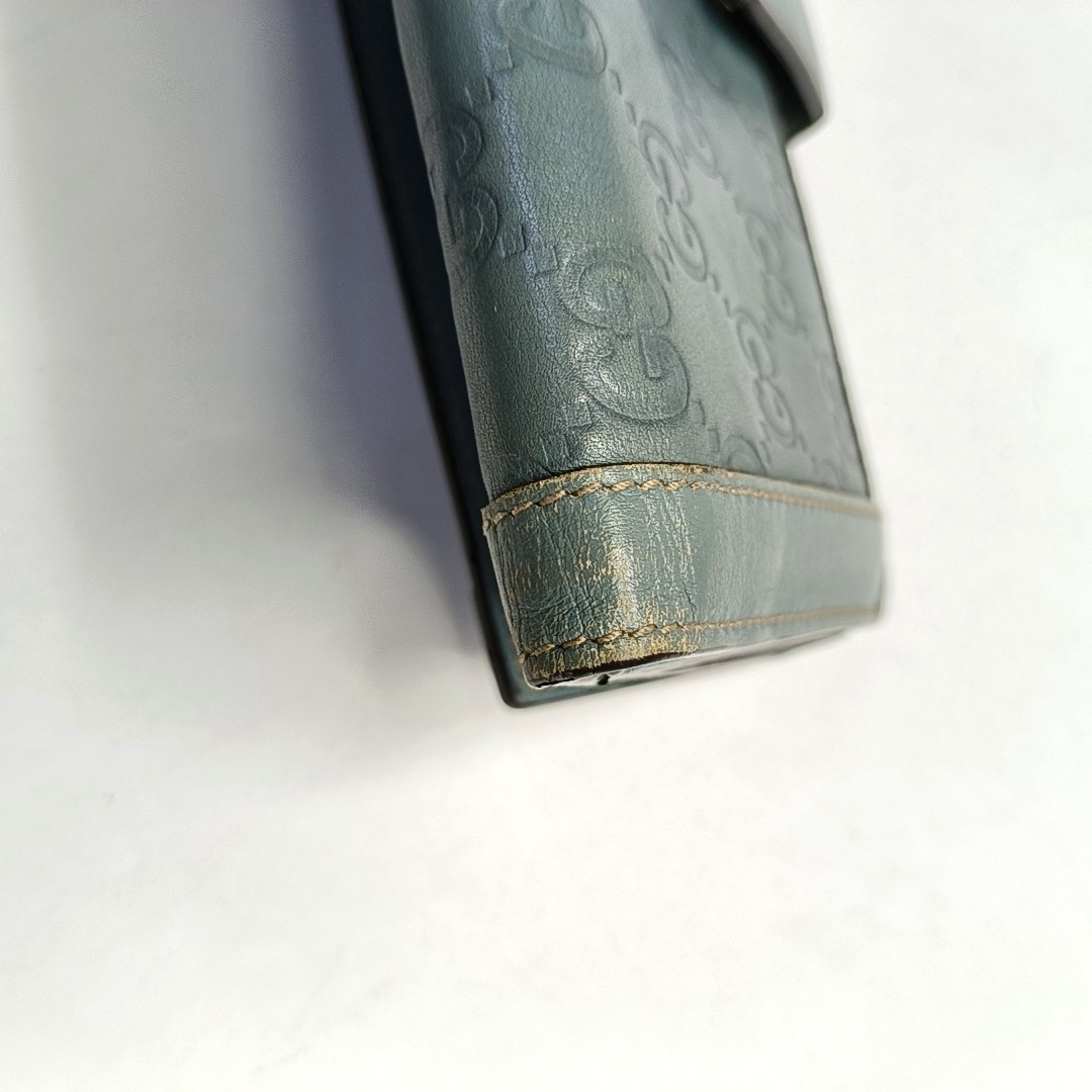 GUCCI Green Calfskin Monogram Embossed Wallet Golden hardware-(SKU)-953039436