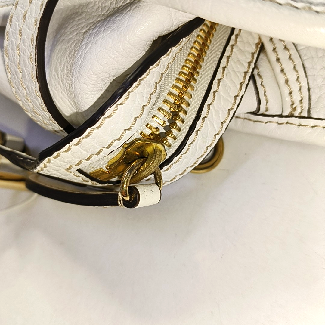 BURBERRY Minford Small size White Cowhide Single Shoulder Handbag Crossbody Bag Golden hardware Removable shoulder strap-(SKU)-952428263