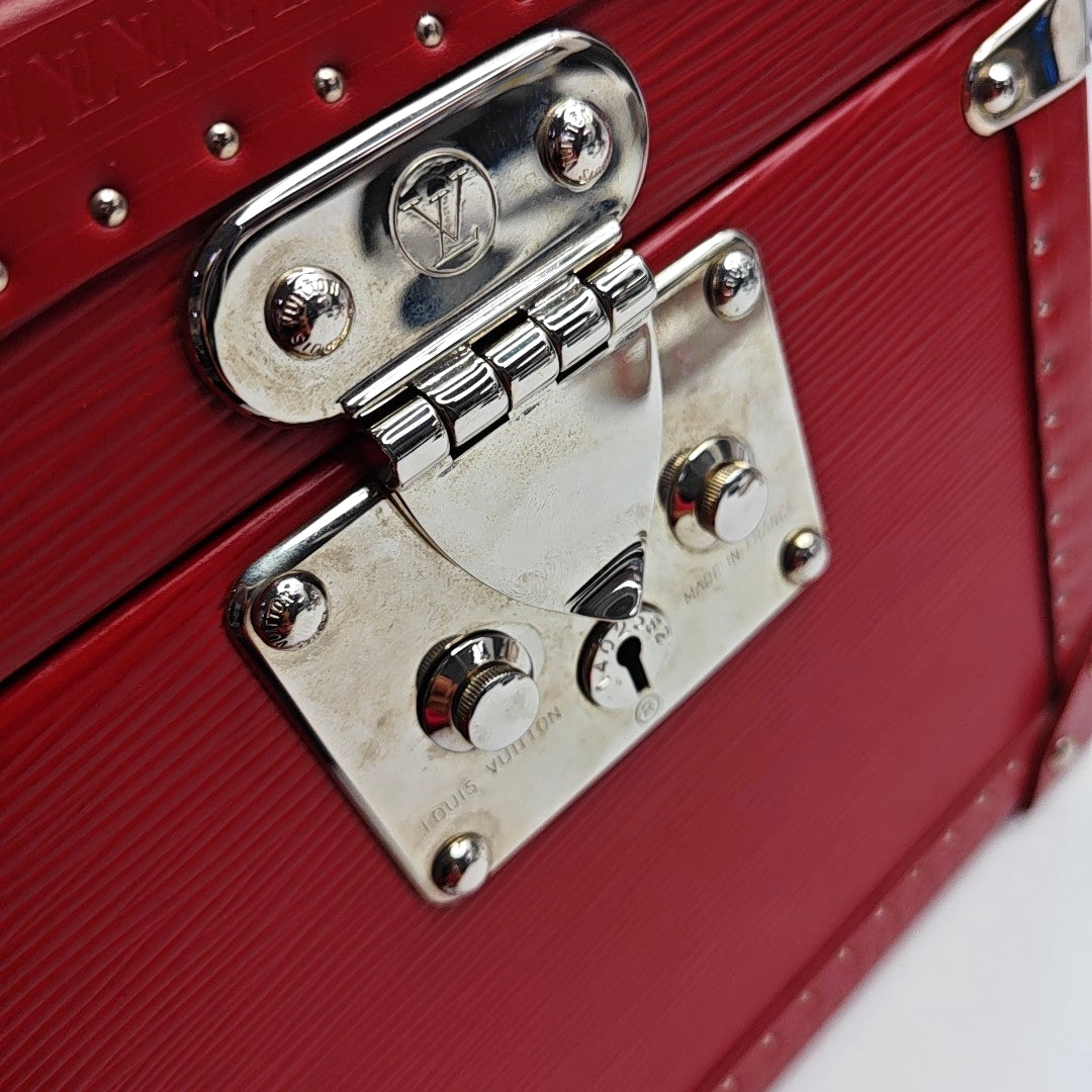 LOUIS VUITTON BLEECKER BOX Red EPI Leather Embossed Tote Bag Silver Hardware Inner Bag-(SKU)-968079399