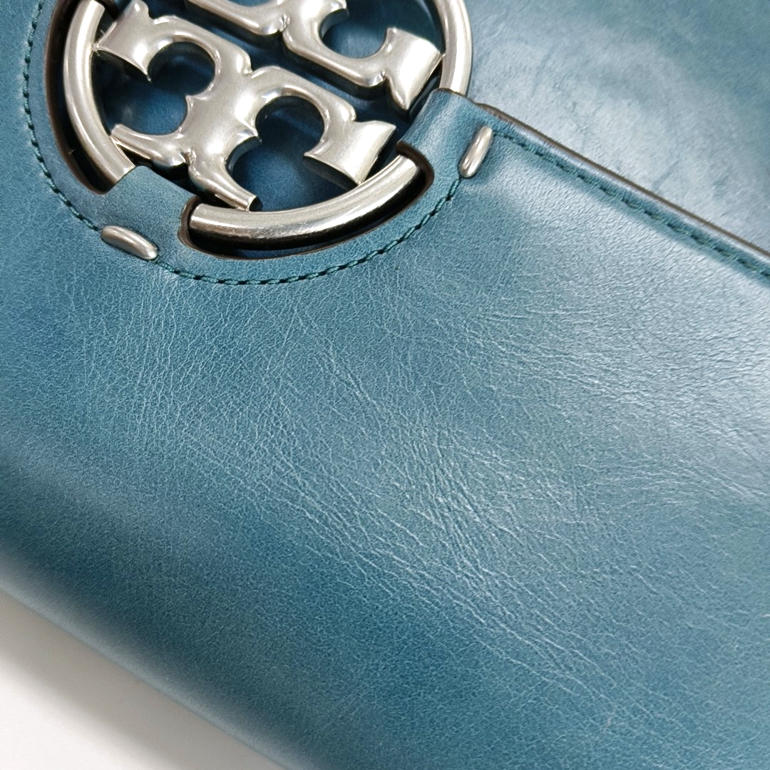 TORY BURCH Miller Blue cowhide single shoulder bag Silver Hardware Removable shoulder strap-(SKU)-14132600