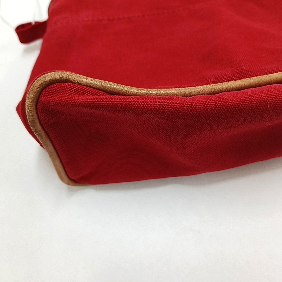 HERMÈS Bolide Medium size Flag Red Canvas Embroidered Handbag Golden hardware-(SKU)-959737695