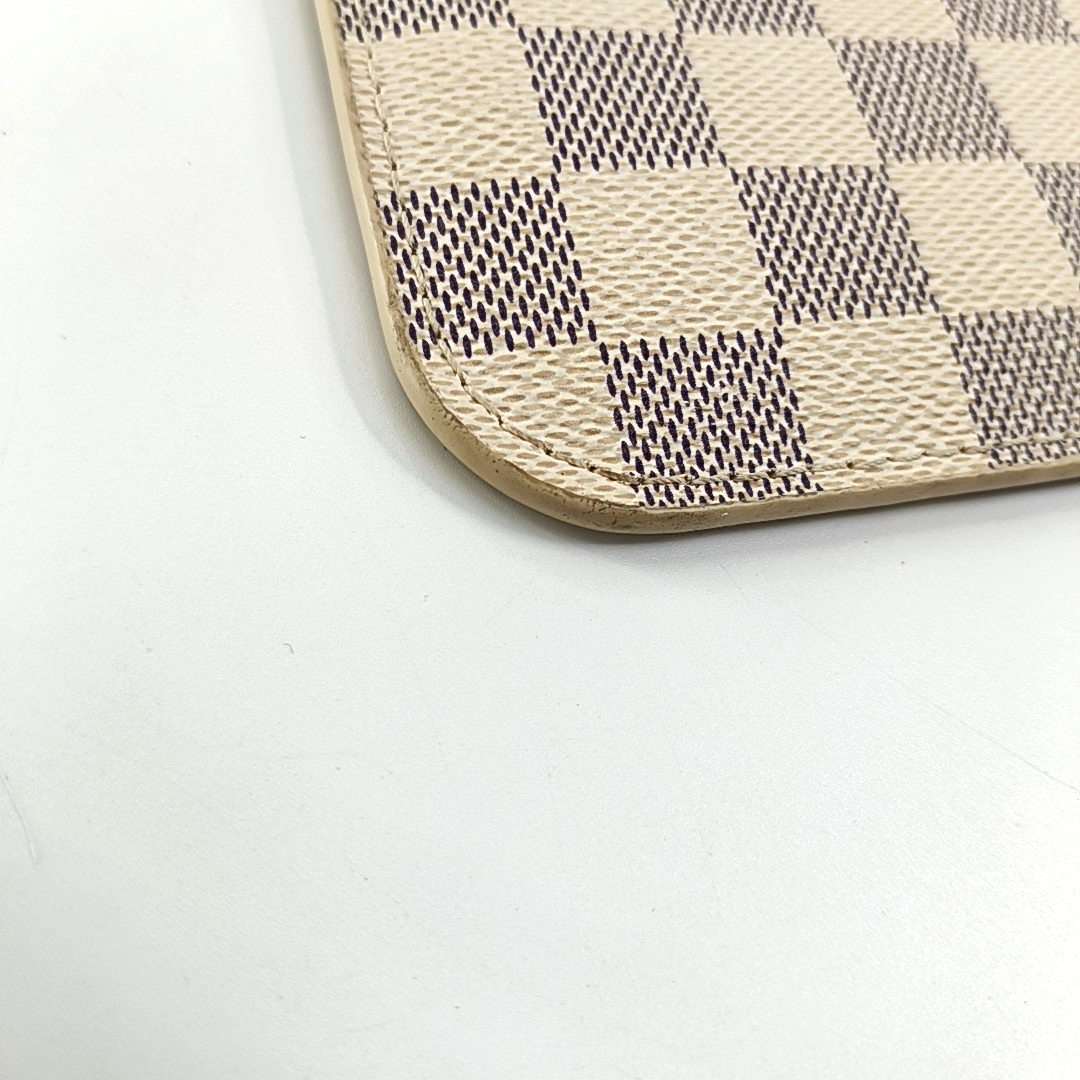 LOUIS VUITTON NEVERFULL Large size White Coated Canvas Checkered Shopping Bag Handbag Golden hardware-(SKU)-955820741