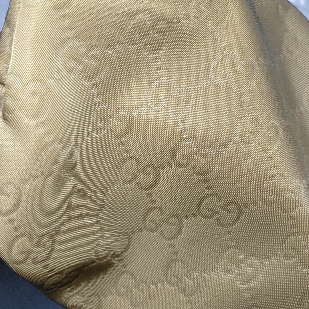 GUCCI Khaki Nylon Monogram Single Shoulder Bag Crossbody Silver Hardware-(SKU)-13943470