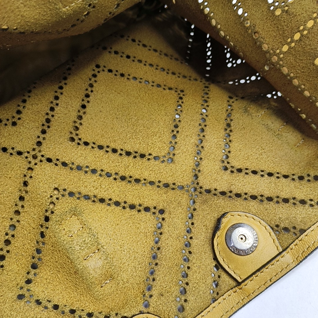 BURBERRY Tote bag Mustard Cowhide Cutout Single Shoulder Bag Golden hardware Sub-bag-(SKU)-953287825