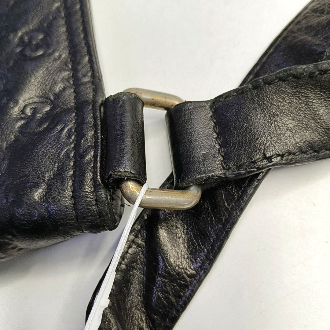 GUCCI GG Imprime Black Cowhide Monogrammed Quilted Crossbody Shoulder Bag Golden hardware-(SKU)-960401347
