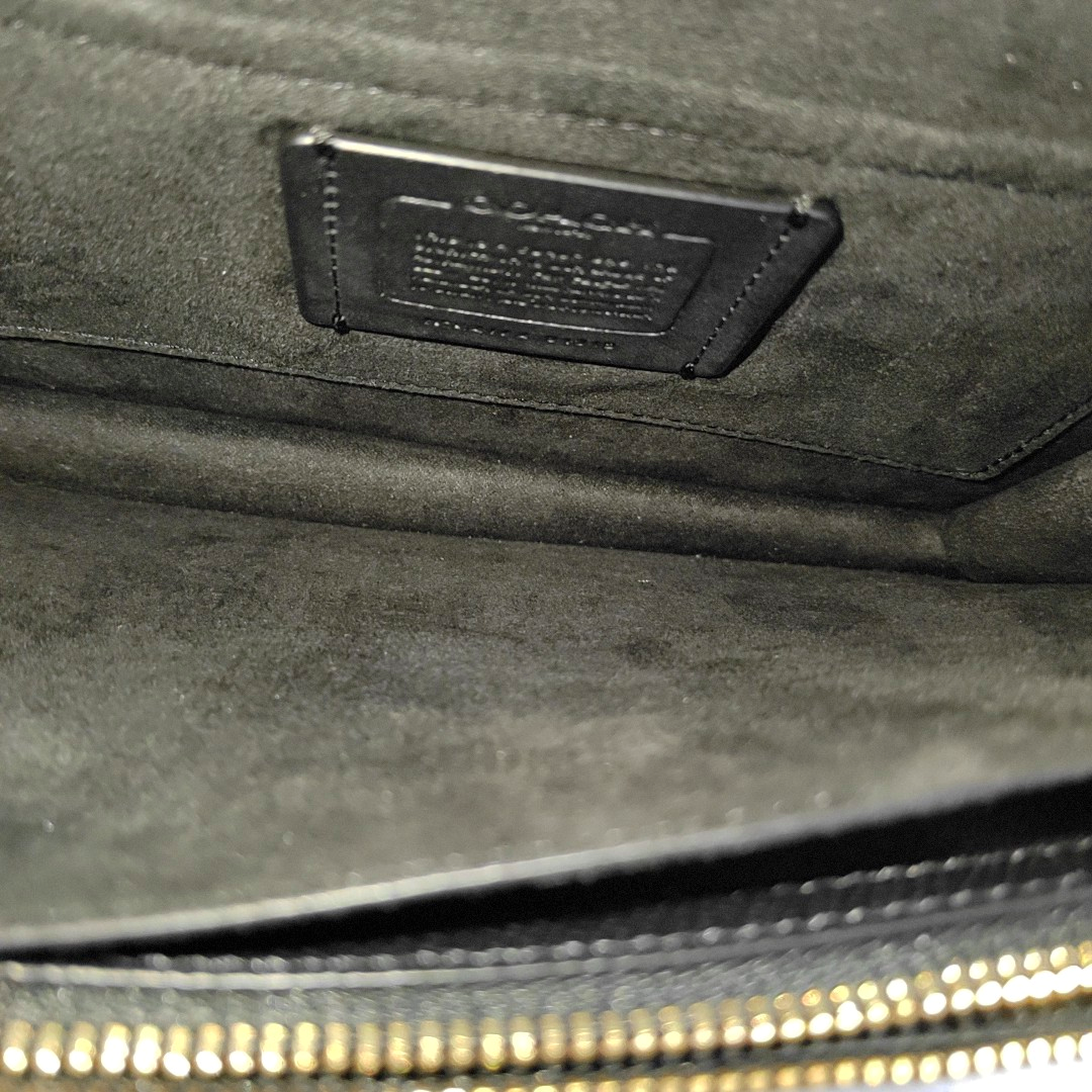 COACH KLARE Small size Black leather old flower carriage handbag Golden hardware-(SKU)-937956207