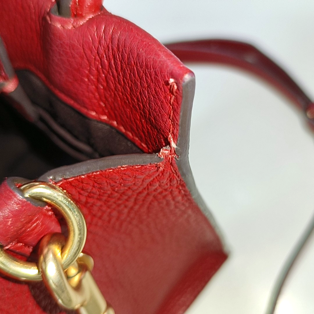COACH Tote bag Red Leather Carriage Single Shoulder Bag Crossbody Tote Bag Golden hardware Removable shoulder strap-(SKU)-14064903