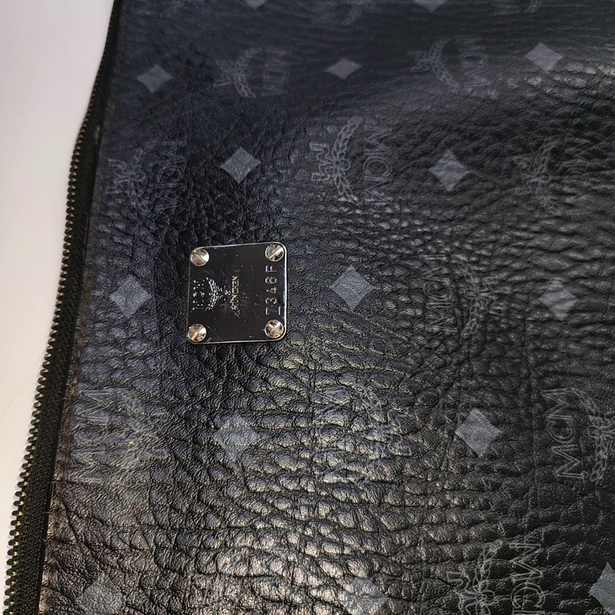 MCM ESSENTIAL Black coated canvas monogram handbag Silver Hardware-(SKU)-942090825