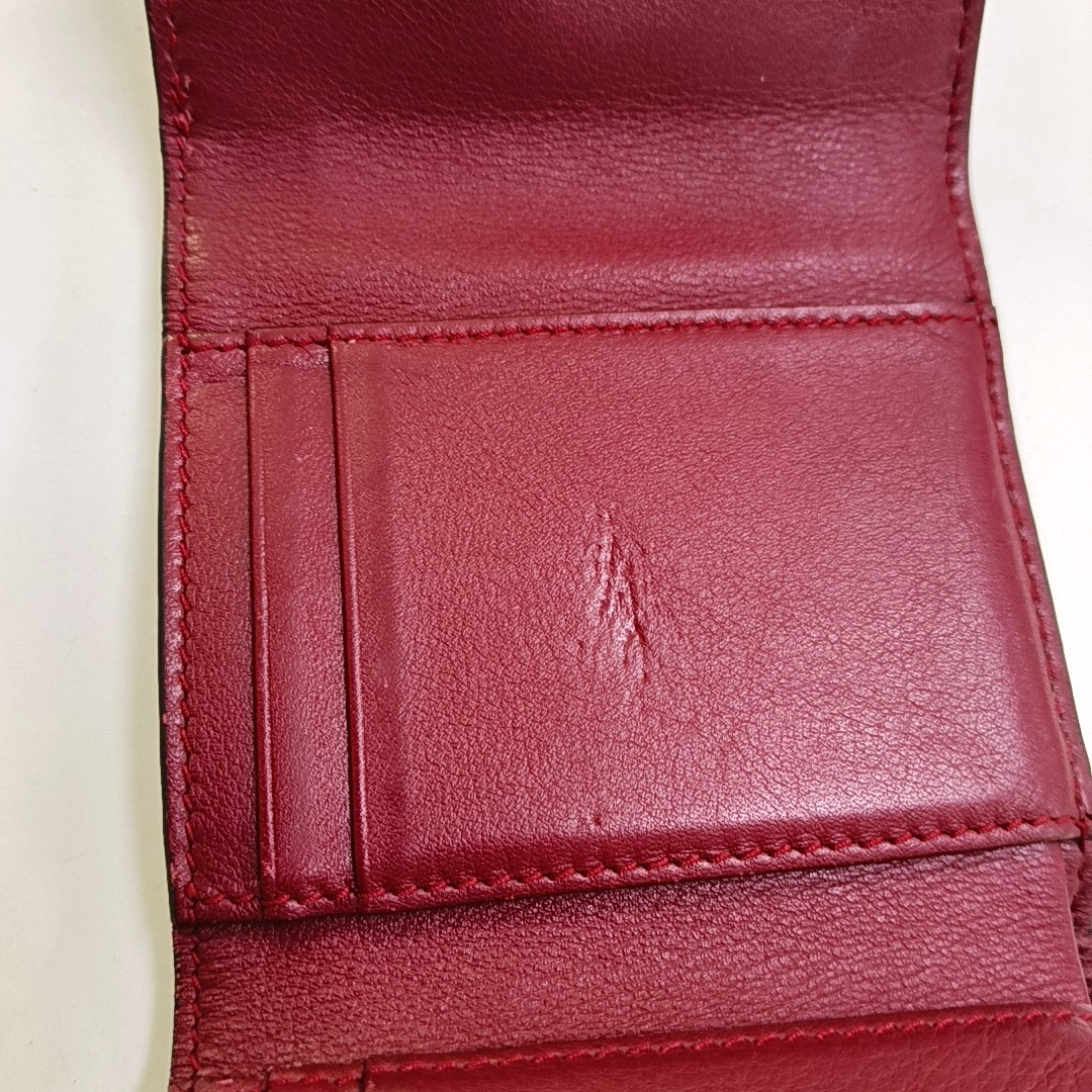 DIOR Burgundy Calfskin Leather Wallet Golden hardware-(SKU)-956370493
