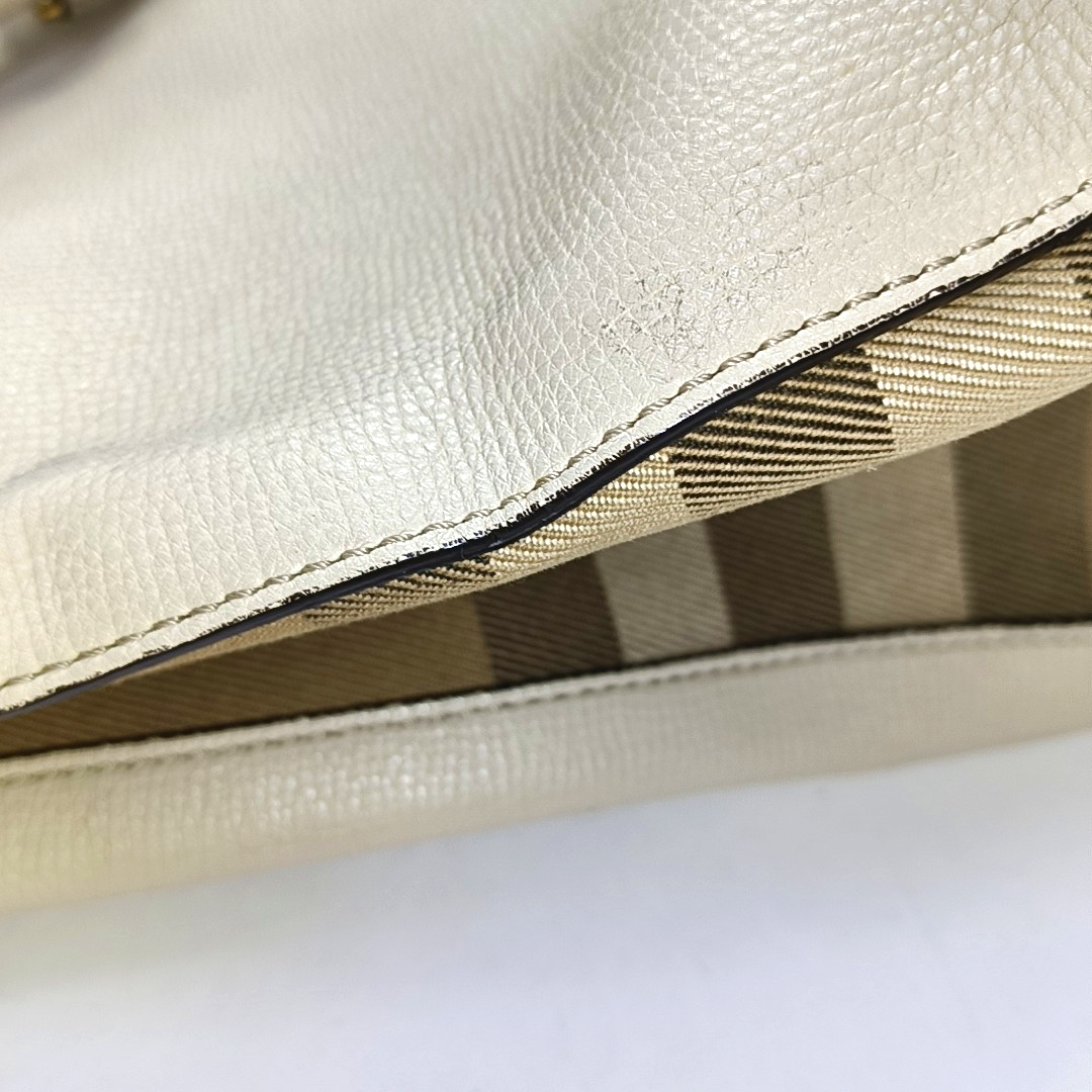 BURBERRY The Banner Large size Beige Cowhide Single Shoulder Bag Crossbody Bag Handbag Golden hardware Removable shoulder strap-(SKU)-951413572