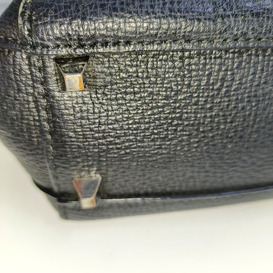 MCM Tote bag Black Leather Crossbody Bag Silver Hardware Removable shoulder strap-(SKU)-938526740